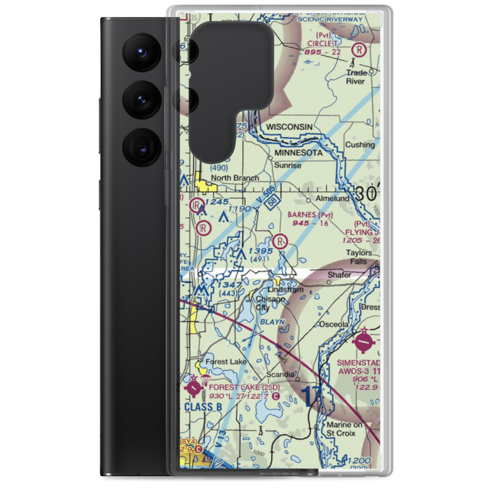 Barnes Airport (5MN5) VFR Sectional Samsung Case Samsung Galaxy S22 Ultra model shown