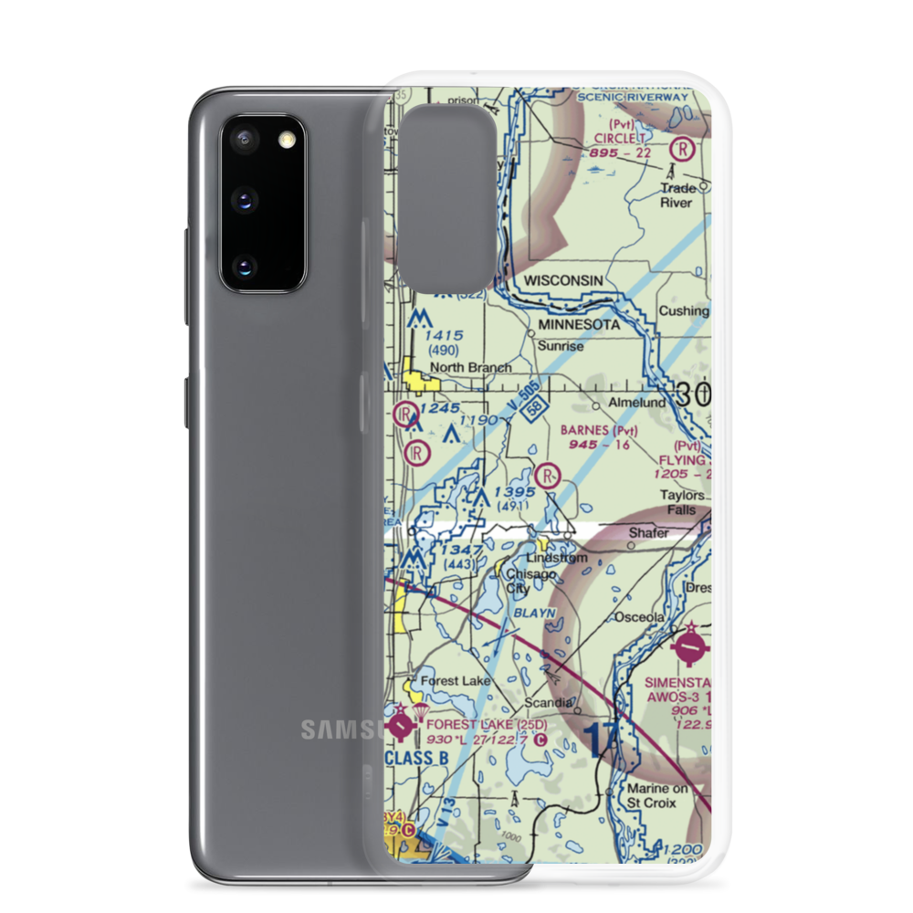 Barnes Airport (5MN5) VFR Sectional Samsung Case Samsung Galaxy S20 model shown