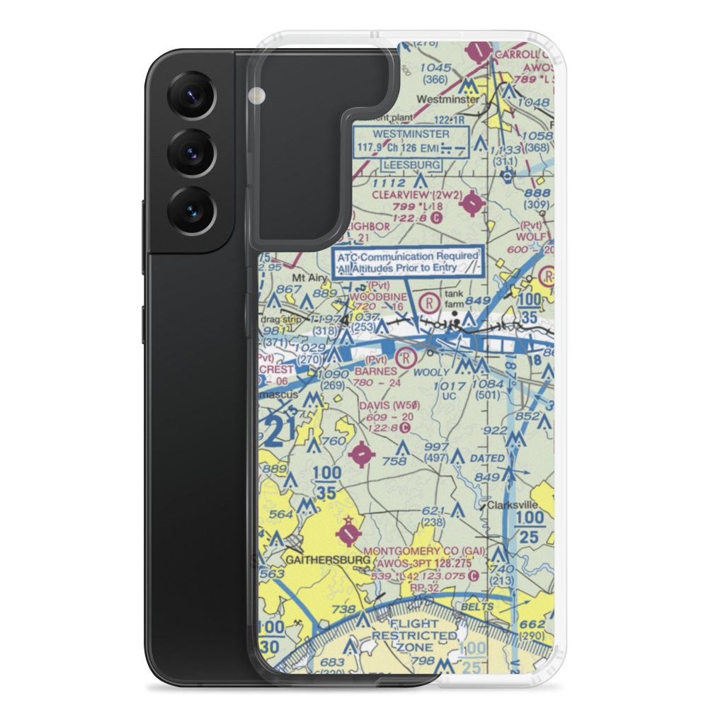 Barnes Airport (MD47) VFR Sectional Samsung Case Samsung Galaxy S22 Plus model shown