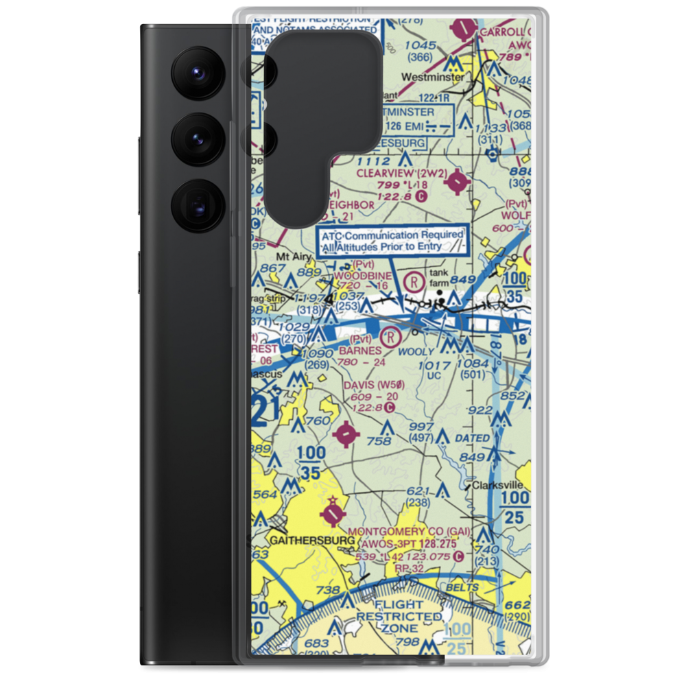 Barnes Airport (MD47) VFR Sectional Samsung Case Samsung Galaxy S22 Ultra model shown