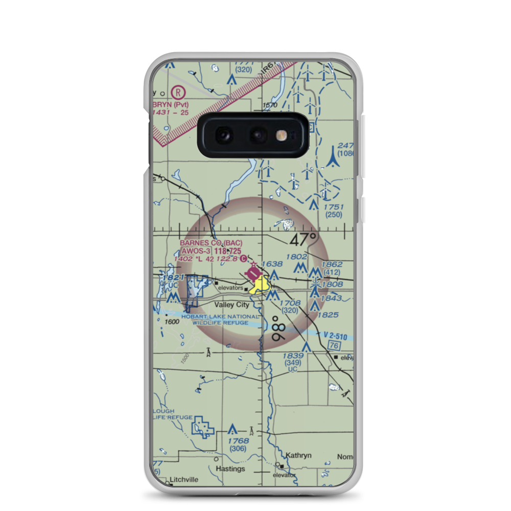 Barnes County Municipal Airport (BAC) VFR Sectional Samsung Case Samsung Galaxy S10e model shown