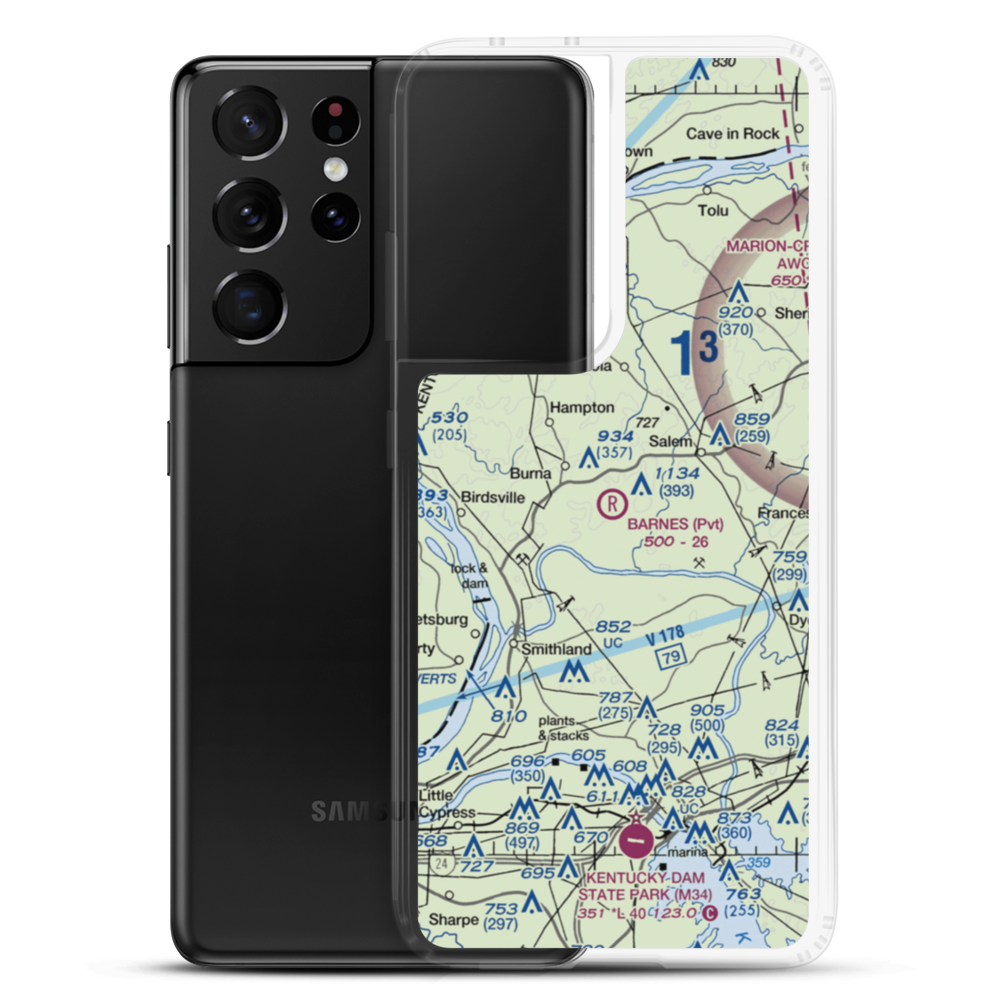Barnes Farm Airport (23KY) VFR Sectional Samsung Case Samsung Galaxy S21 Ultra model shown