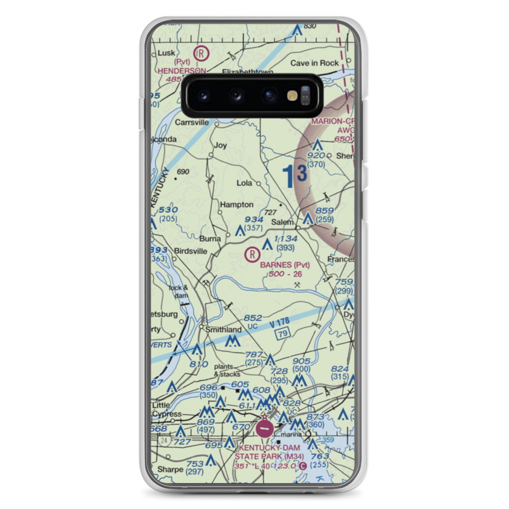 Barnes Farm Airport (23KY) VFR Sectional Samsung Case Samsung Galaxy S10+ model shown
