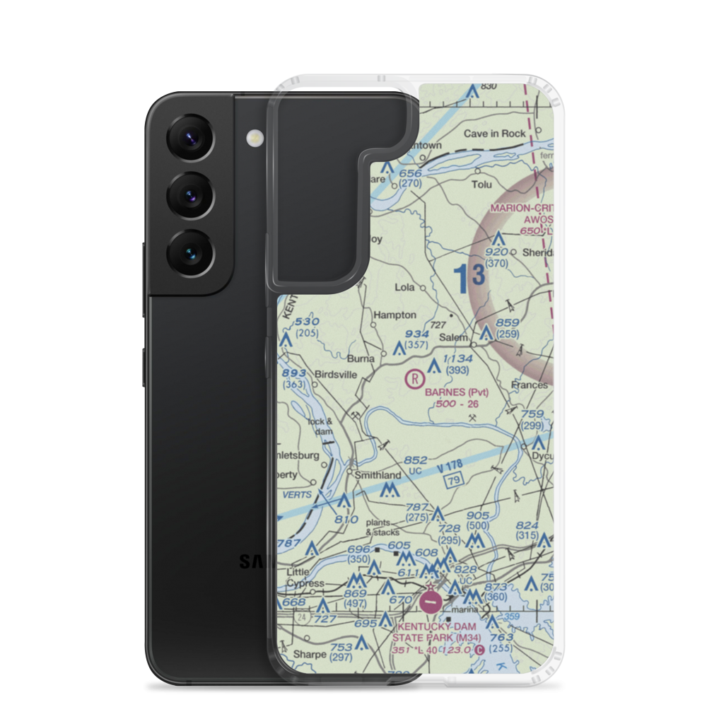 Barnes Farm Airport (23KY) VFR Sectional Samsung Case Samsung Galaxy S22 model shown