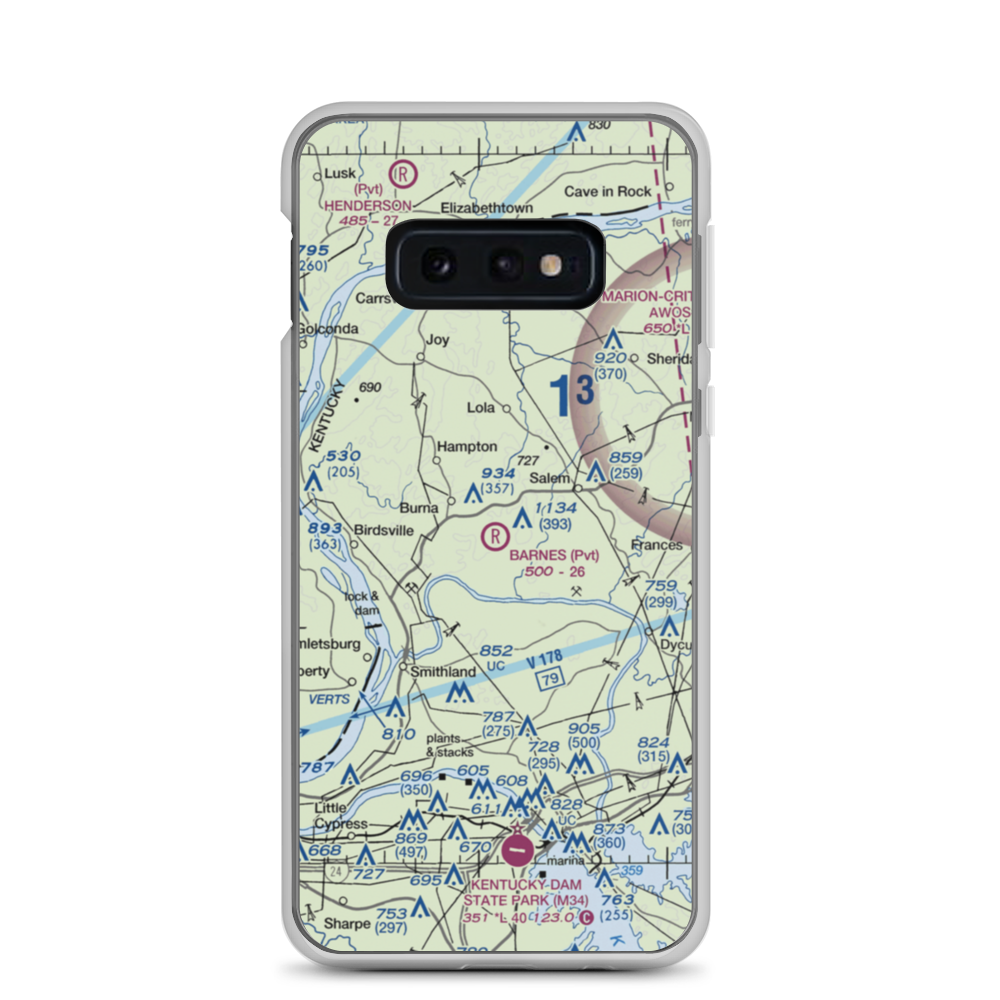 Barnes Farm Airport (23KY) VFR Sectional Samsung Case Samsung Galaxy S10e model shown