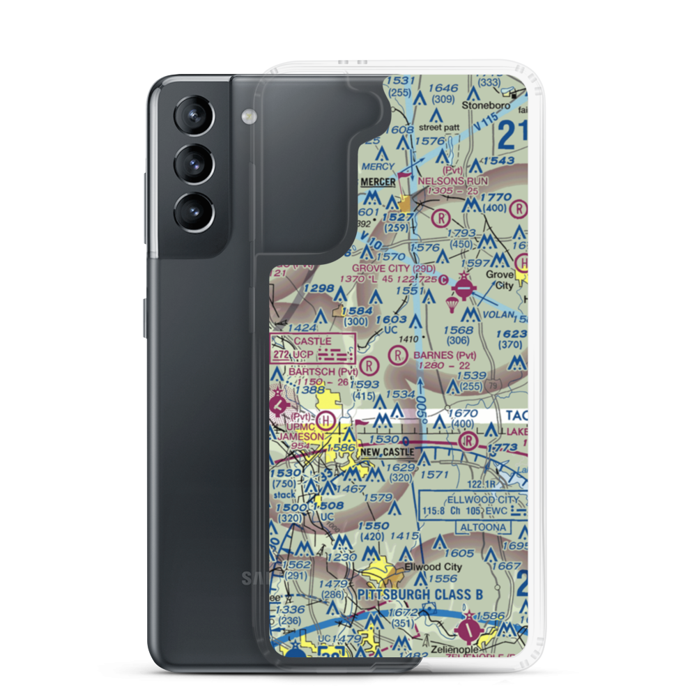 Barnes Farmland Airport (PS43) VFR Sectional Samsung Case Samsung Galaxy S21 model shown