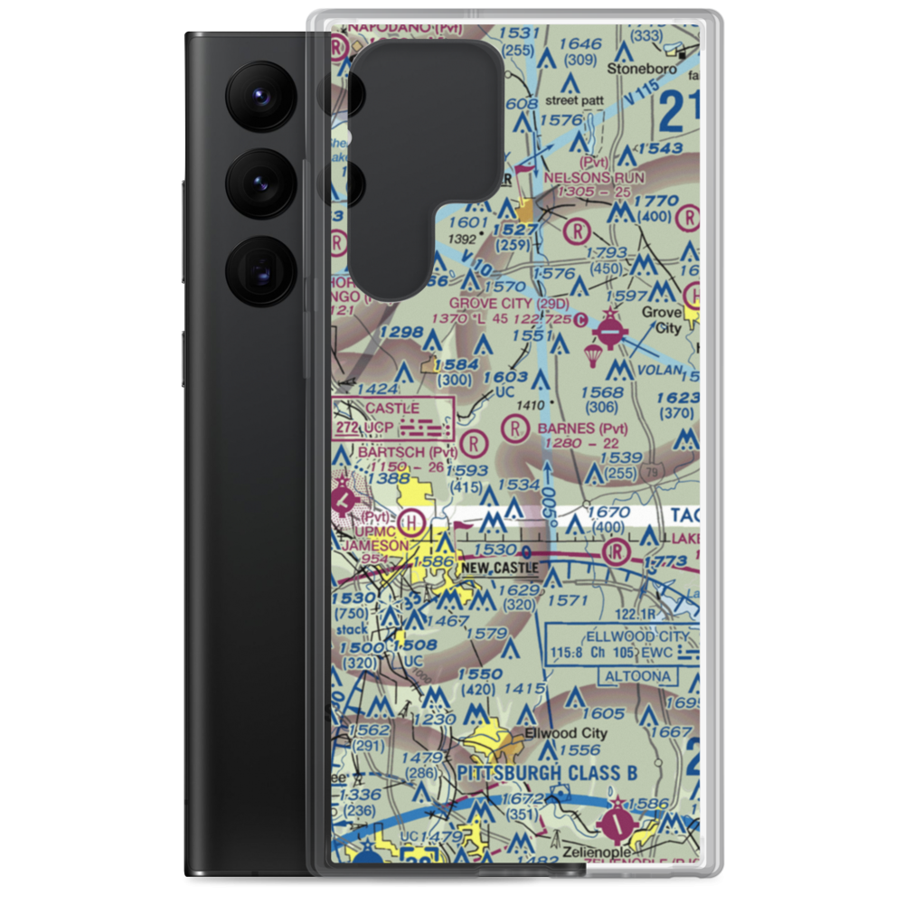 Barnes Farmland Airport (PS43) VFR Sectional Samsung Case Samsung Galaxy S22 Ultra model shown