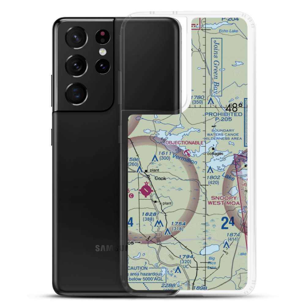 Barnes Seaplane Base (01MN) VFR Sectional Samsung Case Samsung Galaxy S21 Ultra model shown