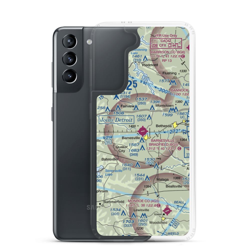 Barnesville Bradfield Airport (6G5) VFR Sectional Samsung Case Samsung Galaxy S21 model shown