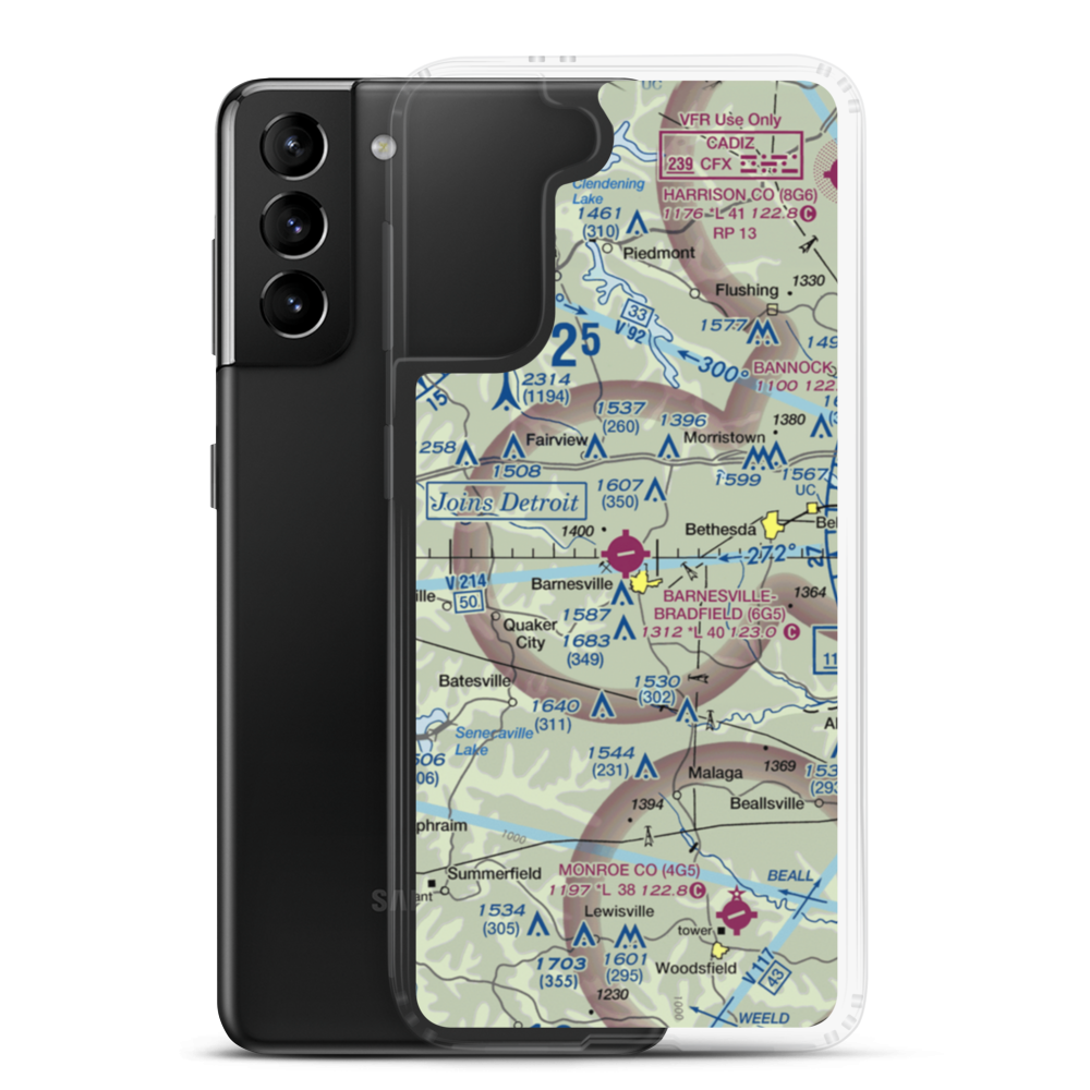 Barnesville Bradfield Airport (6G5) VFR Sectional Samsung Case Samsung Galaxy S21 Plus model shown