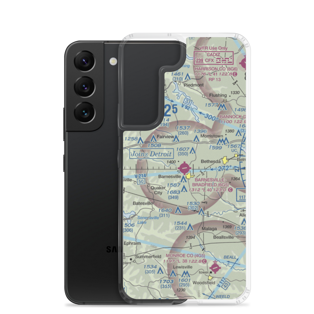 Barnesville Bradfield Airport (6G5) VFR Sectional Samsung Case Samsung Galaxy S22 model shown