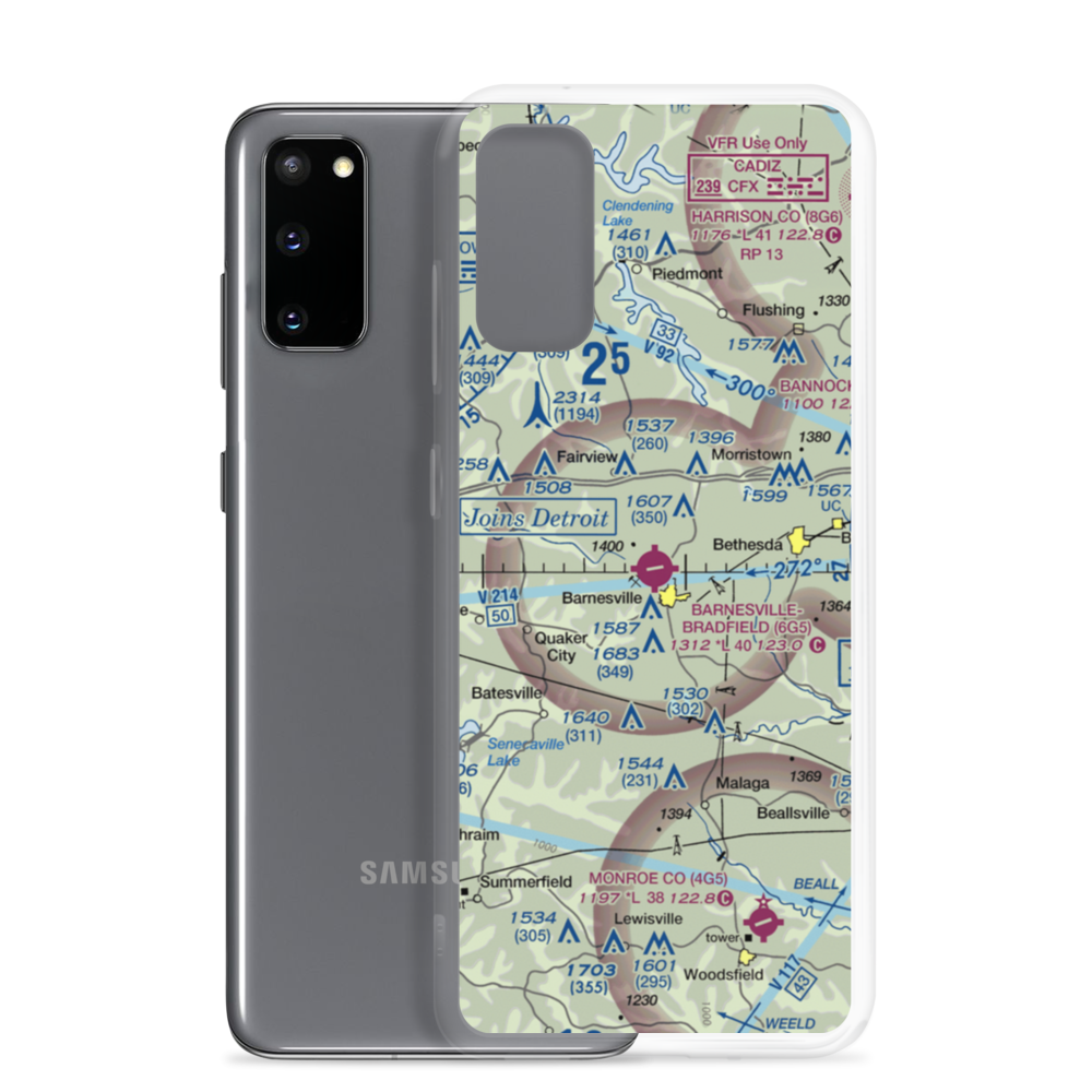 Barnesville Bradfield Airport (6G5) VFR Sectional Samsung Case Samsung Galaxy S20 model shown