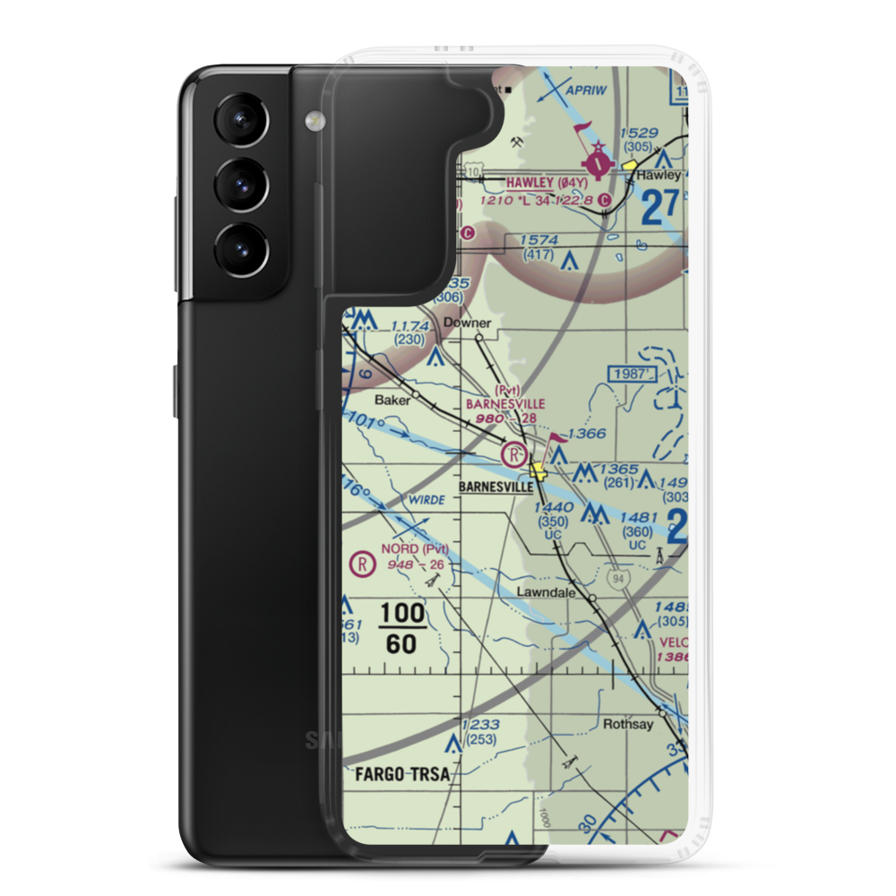 Barnesville Municipal Airport (9MN3) VFR Sectional Samsung Case Samsung Galaxy S21 Plus model shown