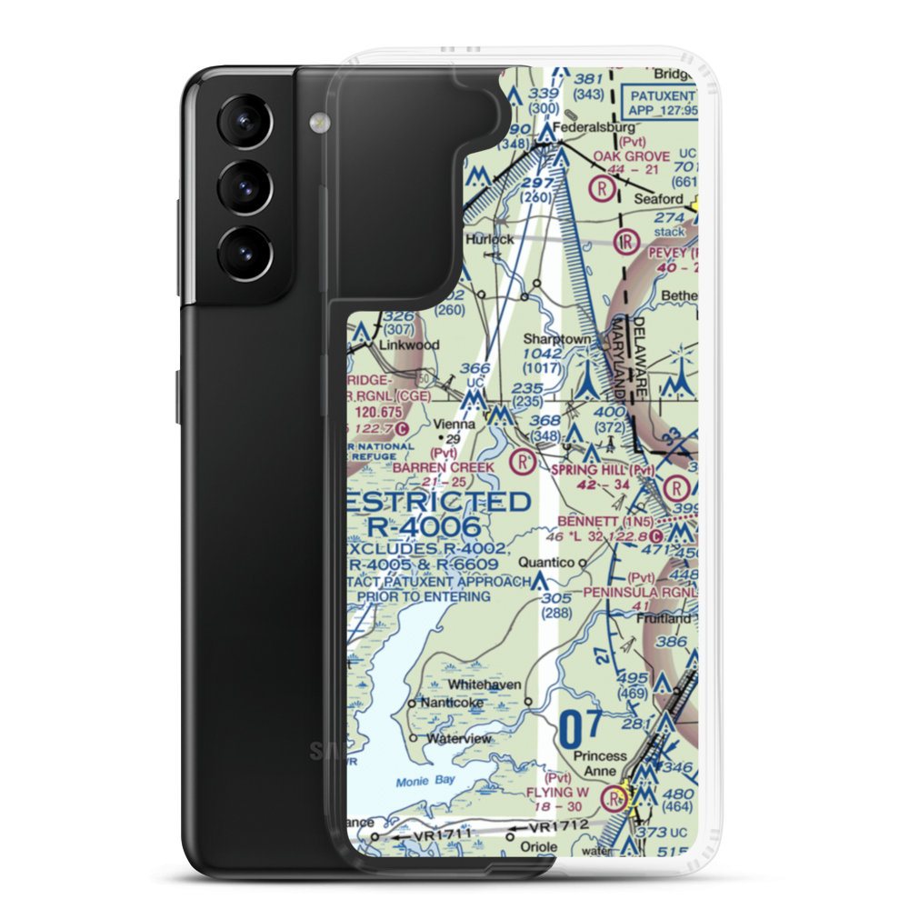 Barren Creek Field Airport (MD80) VFR Sectional Samsung Case Samsung Galaxy S21 Plus model shown
