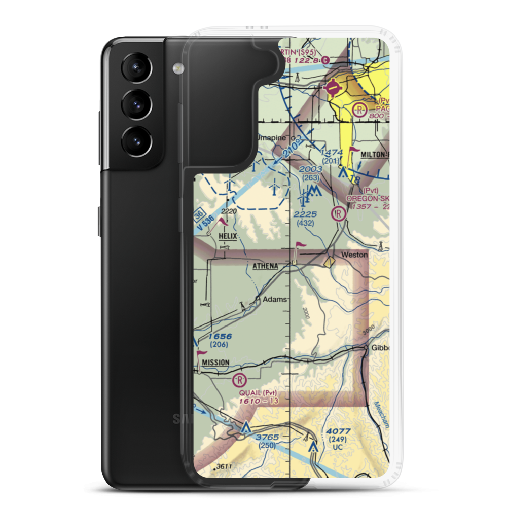 Barrett Field (OR24) VFR Sectional Samsung Case Samsung Galaxy S21 Plus model shown