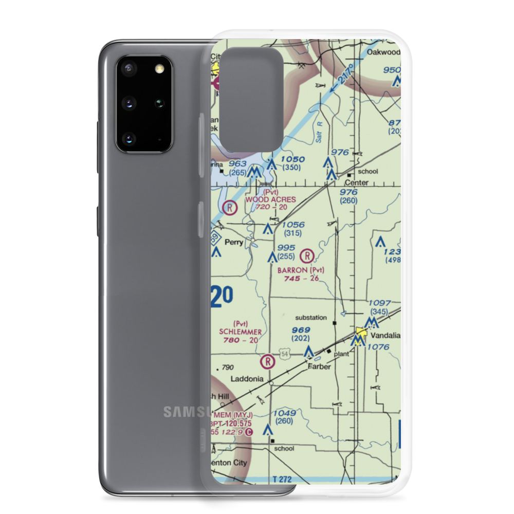 Barron Aviation Airport (MO11) VFR Sectional Samsung Case Samsung Galaxy S20 Plus model shown