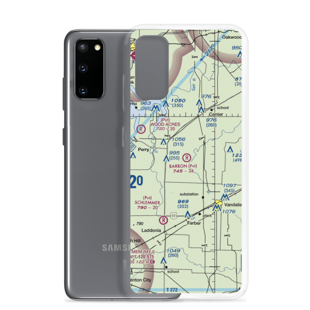 Barron Aviation Airport (MO11) VFR Sectional Samsung Case Samsung Galaxy S20 model shown