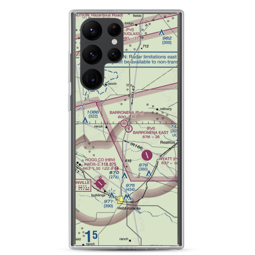Barronena East Airport (TS69) VFR Sectional Samsung Case Samsung Galaxy S22 Ultra model shown