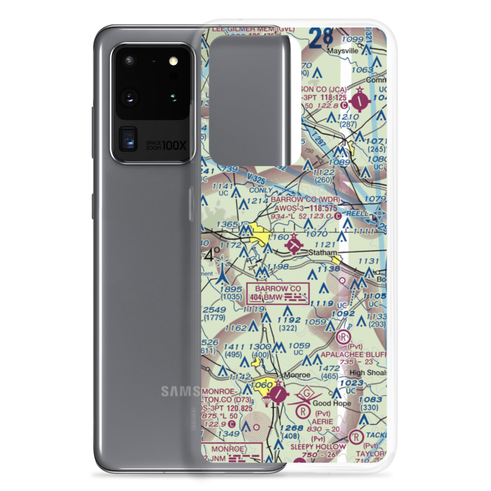 Barrow County Airport (WDR) VFR Sectional Samsung Case Samsung Galaxy S20 Ultra model shown