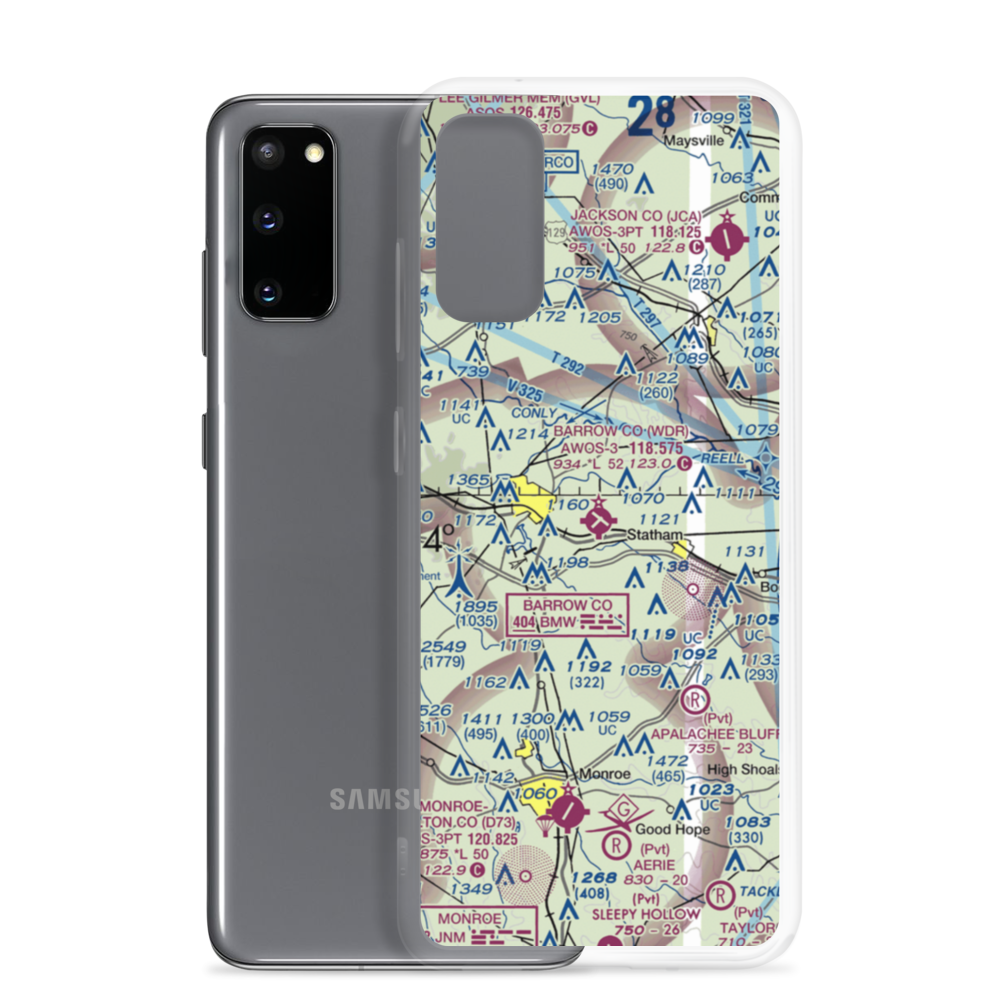 Barrow County Airport (WDR) VFR Sectional Samsung Case Samsung Galaxy S20 model shown
