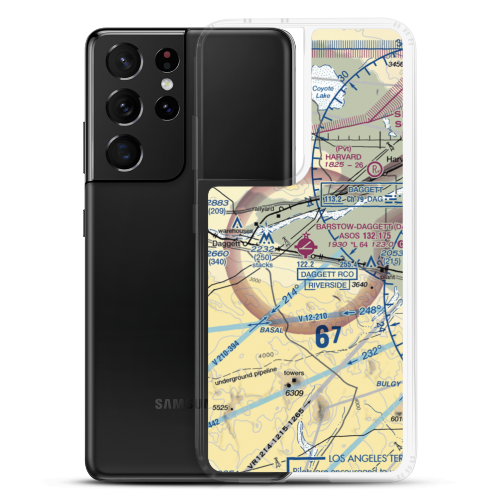 Barstow Daggett Airport (DAG) VFR Sectional Samsung Case Samsung Galaxy S21 Ultra model shown