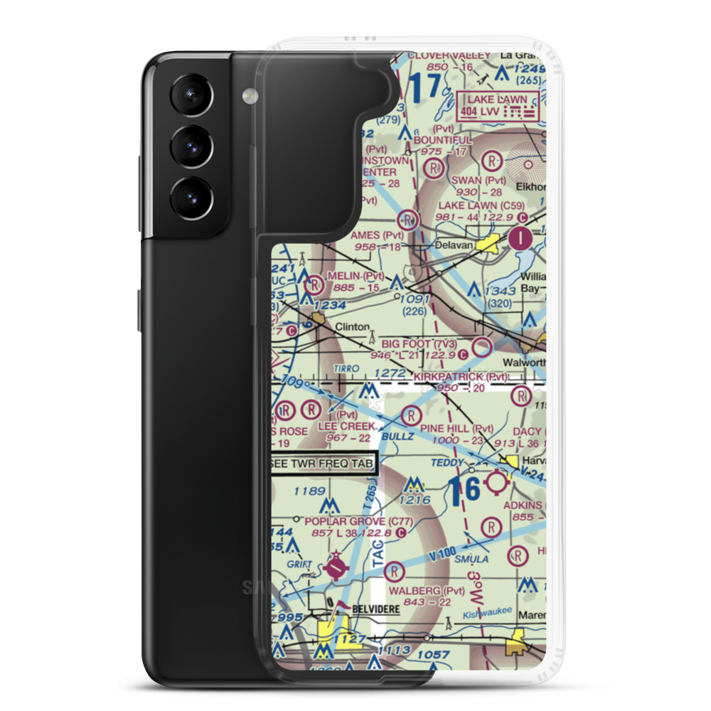 Barten Airport (WS55) VFR Sectional Samsung Case Samsung Galaxy S21 Plus model shown