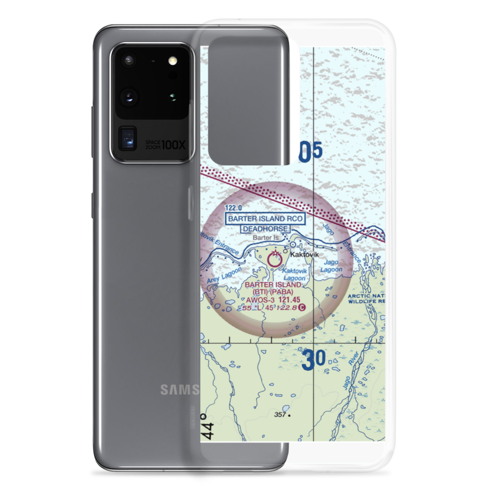 Barter Island LRRS Airport (BTI) VFR Sectional Samsung Case Samsung Galaxy S20 Ultra model shown