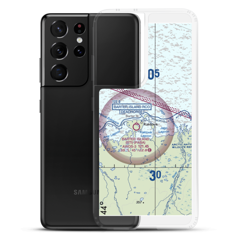 Barter Island LRRS Airport (BTI) VFR Sectional Samsung Case Samsung Galaxy S21 Ultra model shown