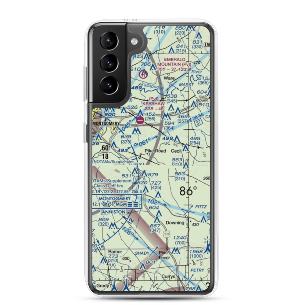 Bartlett Ranch Airport (AL79) VFR Sectional Samsung Case Samsung Galaxy S21 Plus model shown