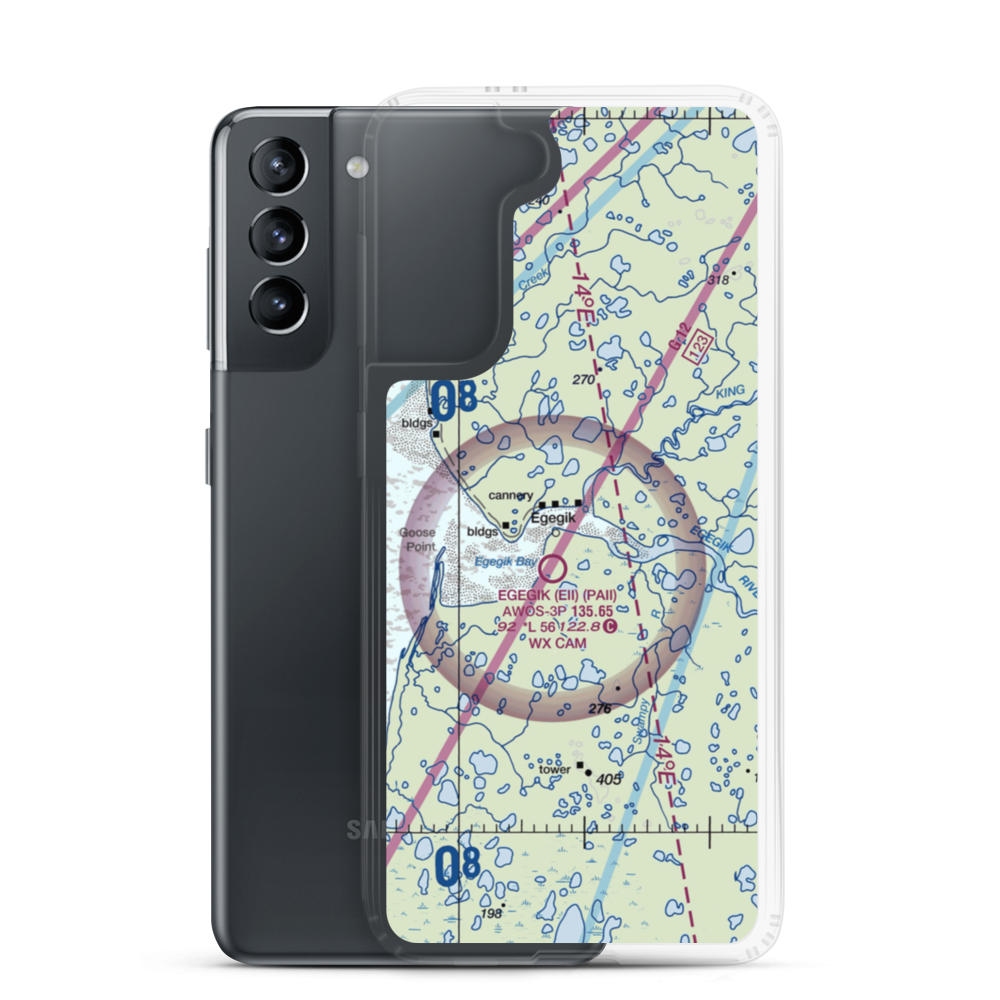 Bartletts Airport (BSZ) VFR Sectional Samsung Case Samsung Galaxy S21 model shown