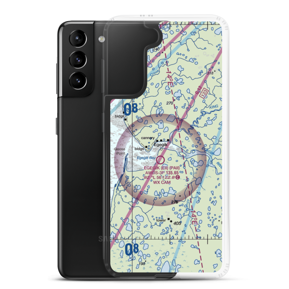 Bartletts Airport (BSZ) VFR Sectional Samsung Case Samsung Galaxy S21 Plus model shown