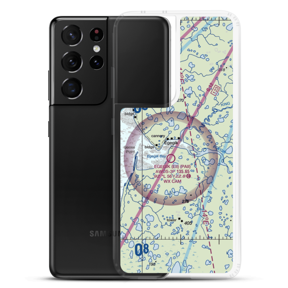 Bartletts Airport (BSZ) VFR Sectional Samsung Case Samsung Galaxy S21 Ultra model shown