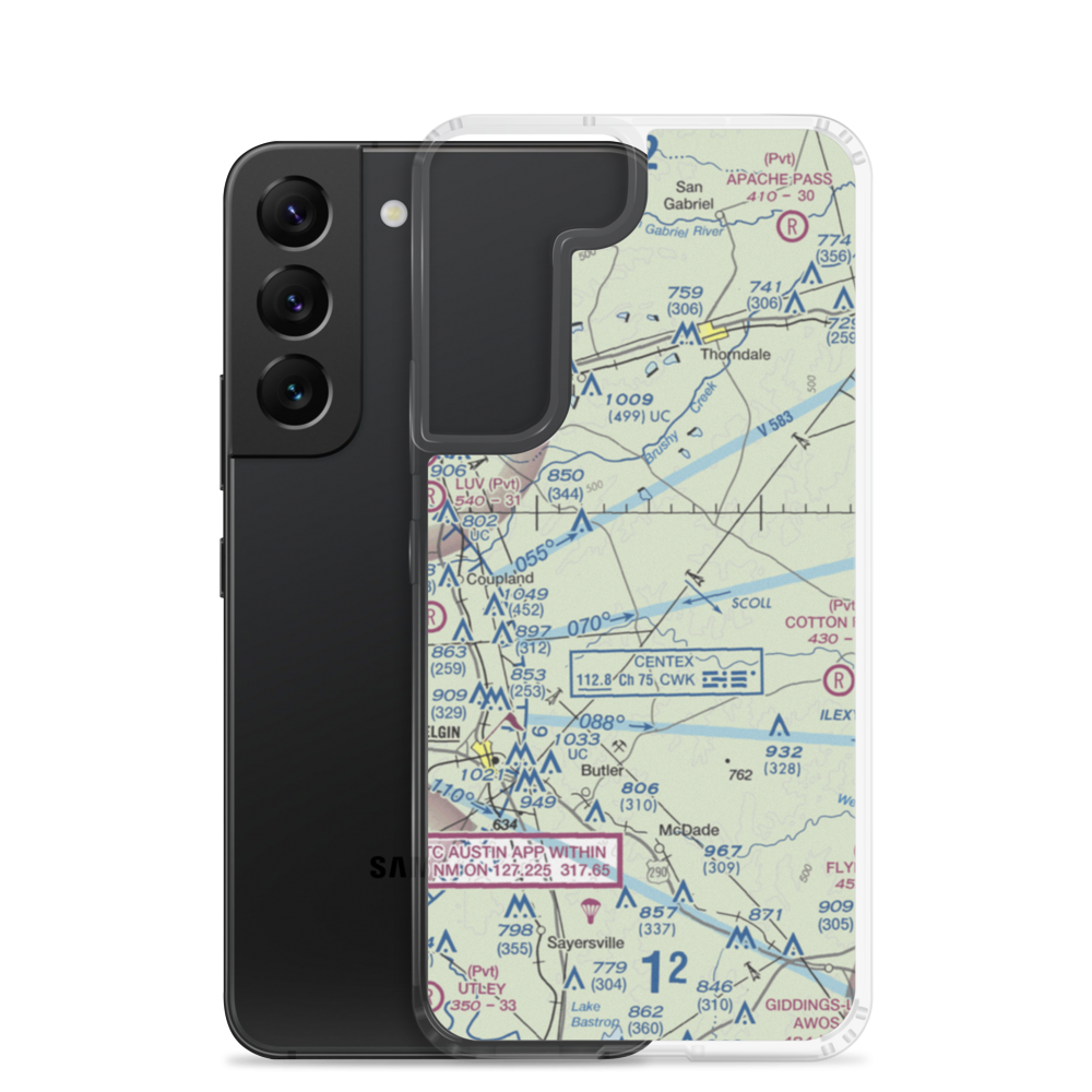 Barton Field (1XS4) VFR Sectional Samsung Case Samsung Galaxy S22 model shown