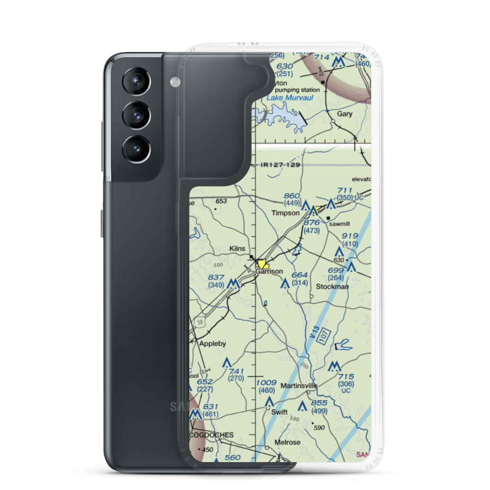 Barton Memorial Airport (TS51) VFR Sectional Samsung Case Samsung Galaxy S21 model shown