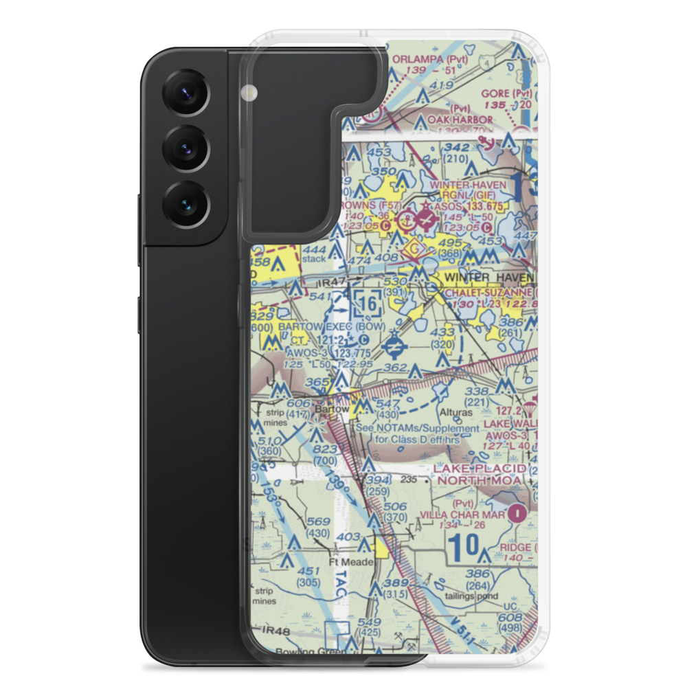 Bartow Executive Airport (BOW) VFR Sectional Samsung Case Samsung Galaxy S22 Plus model shown