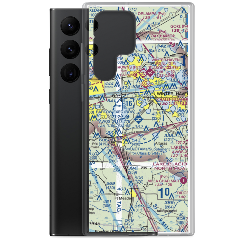 Bartow Executive Airport (BOW) VFR Sectional Samsung Case Samsung Galaxy S22 Ultra model shown