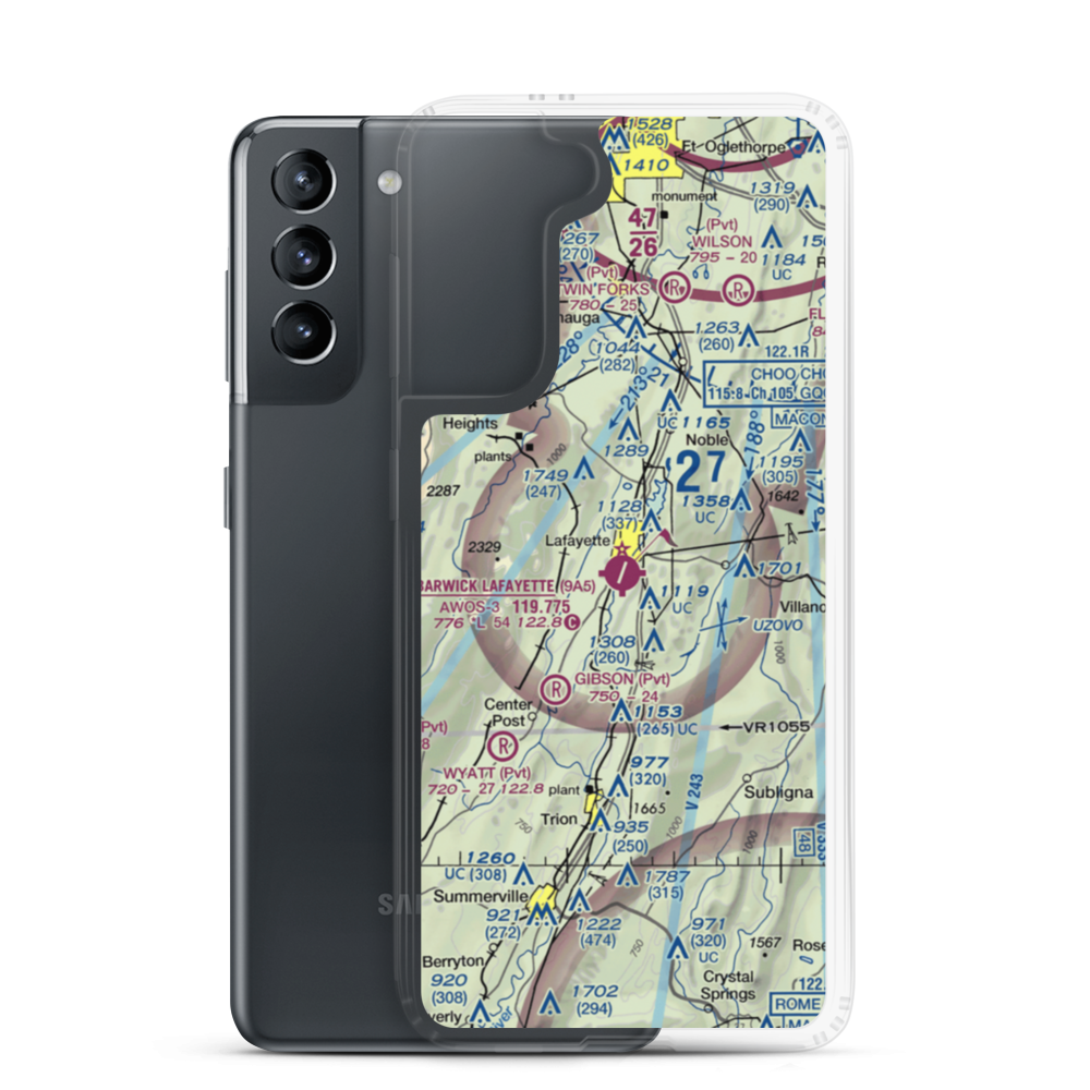 Barwick Lafayette Airport (9A5) VFR Sectional Samsung Case Samsung Galaxy S21 model shown