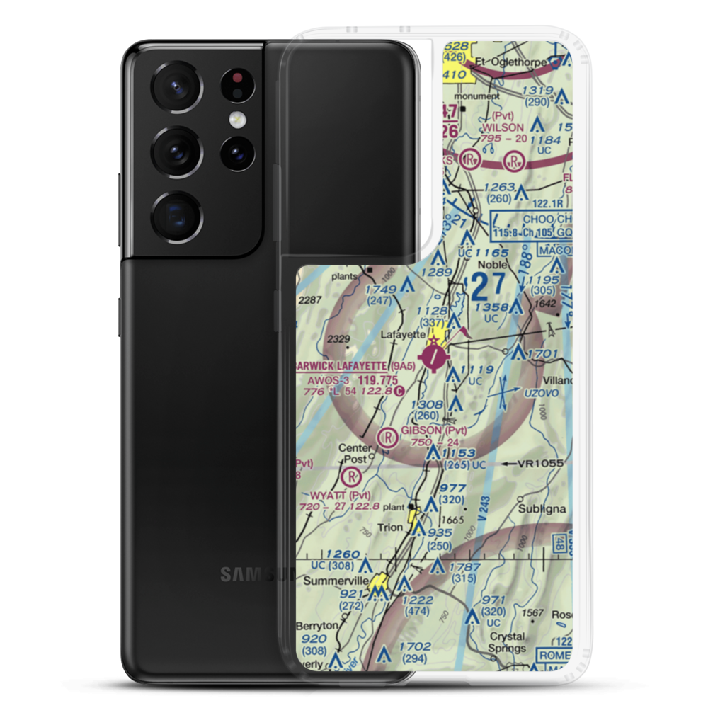 Barwick Lafayette Airport (9A5) VFR Sectional Samsung Case Samsung Galaxy S21 Ultra model shown