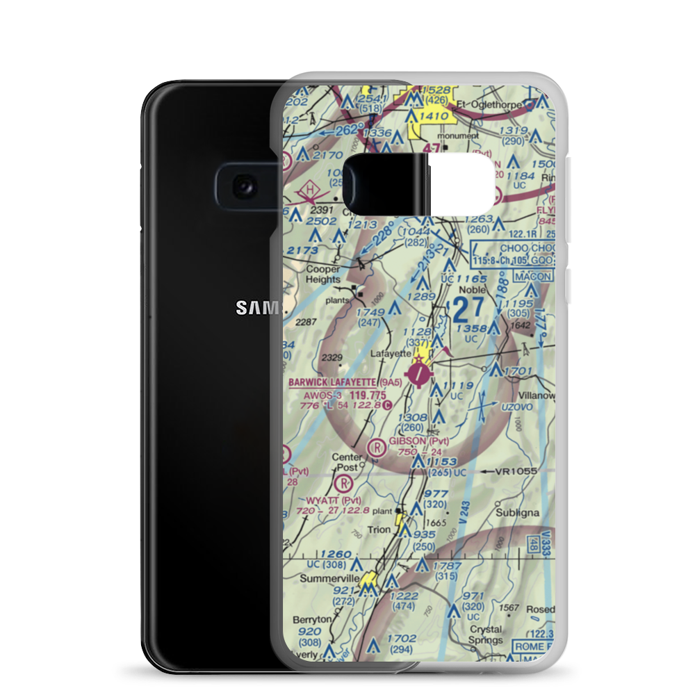 Barwick Lafayette Airport (9A5) VFR Sectional Samsung Case Samsung Galaxy S10e model shown