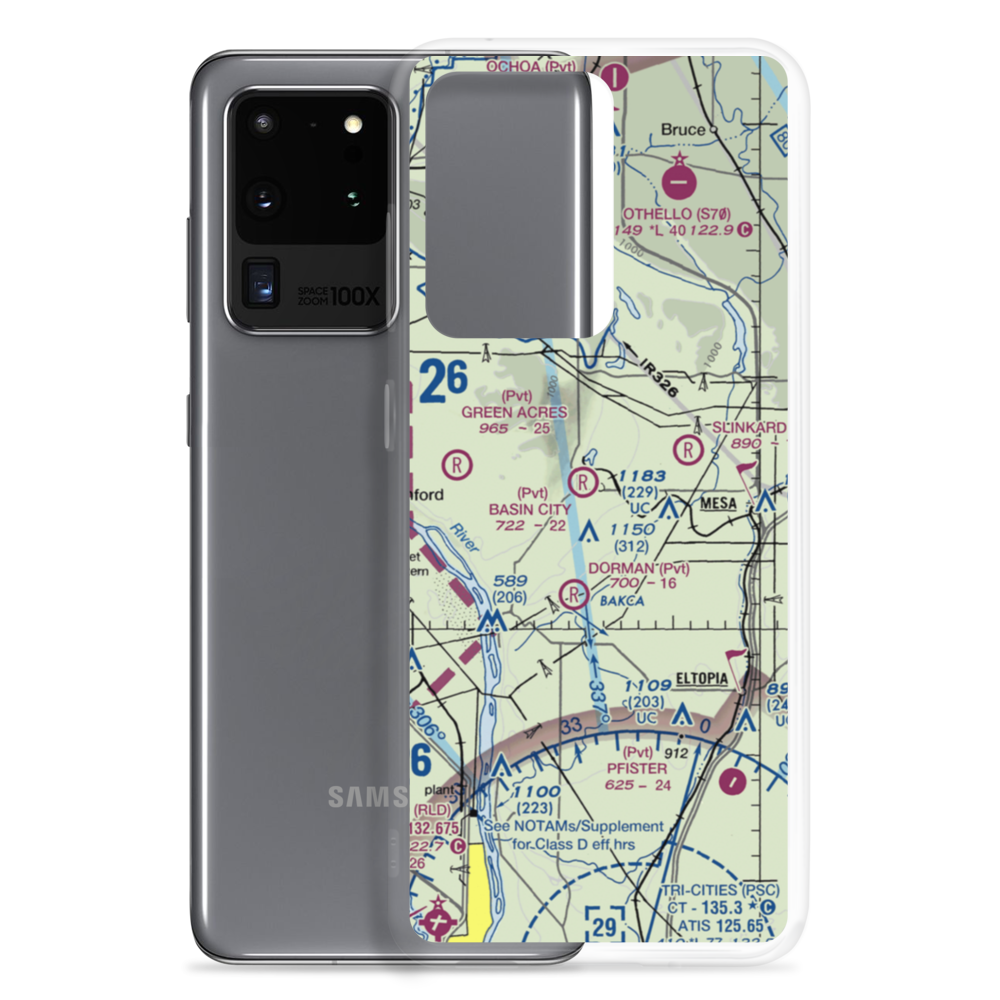 Basin City Airfield (97WA) VFR Sectional Samsung Case Samsung Galaxy S20 Ultra model shown