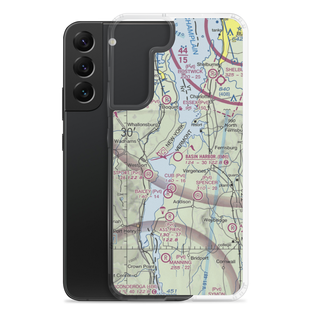 Basin Harbor Airport (B06) VFR Sectional Samsung Case Samsung Galaxy S22 Plus model shown