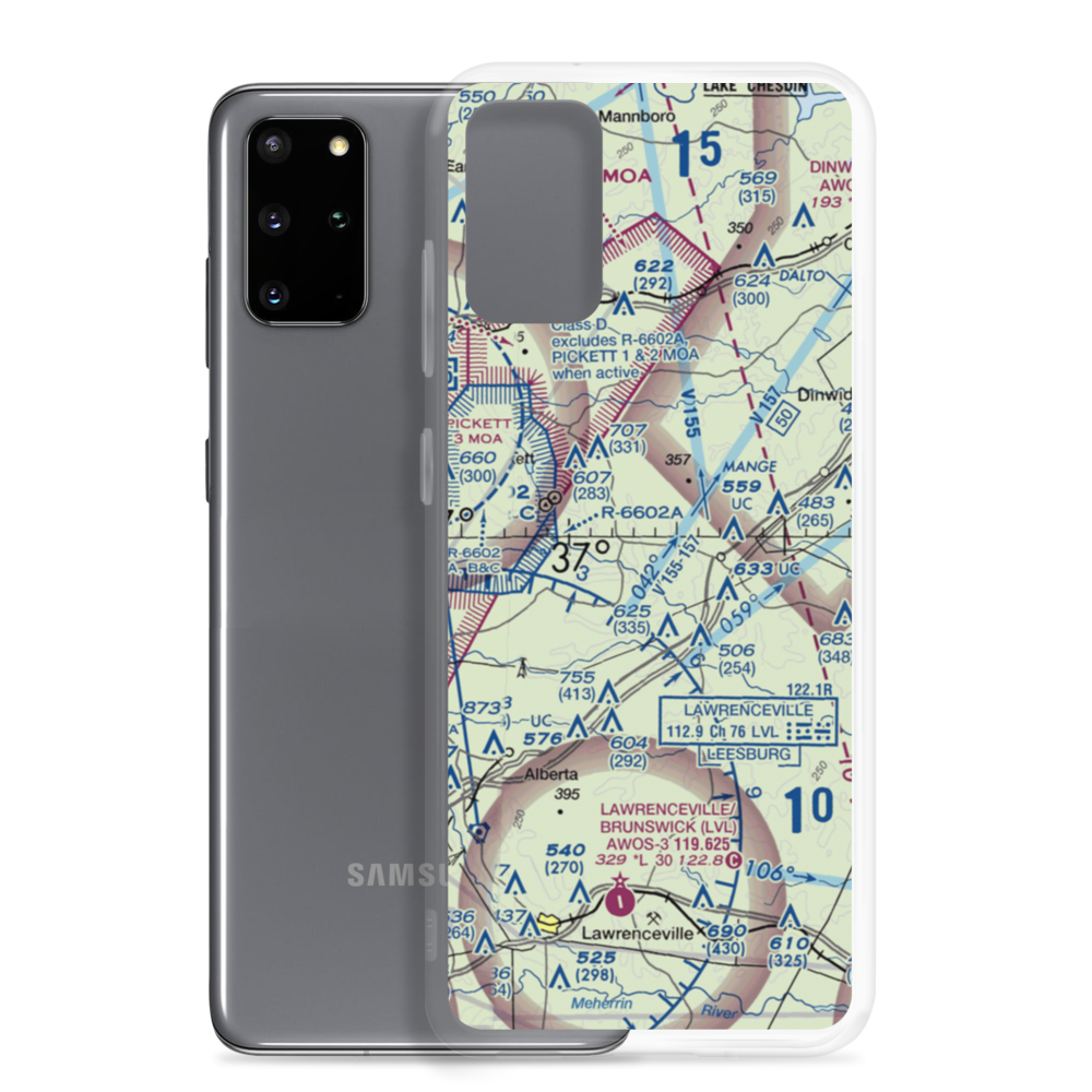 Baskerville Airport (VA76) VFR Sectional Samsung Case Samsung Galaxy S20 Plus model shown