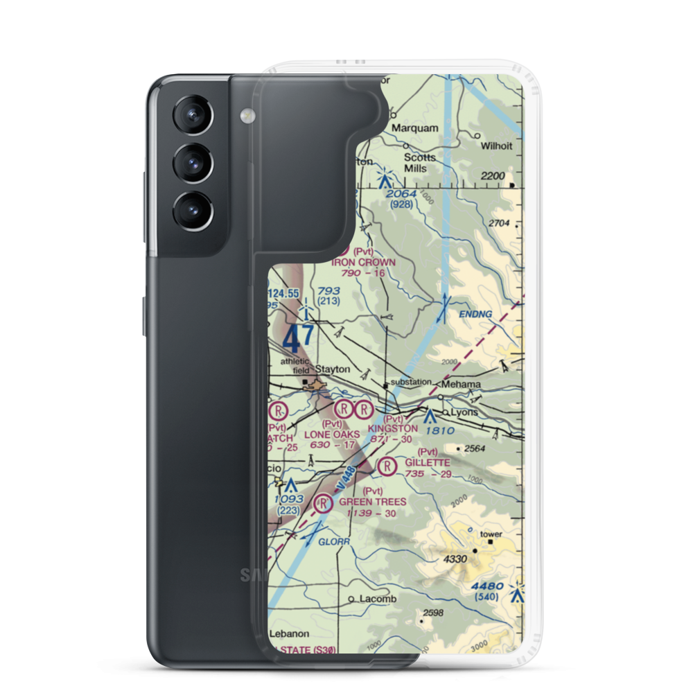 Basl Hill Farms Airport (7OR2) VFR Sectional Samsung Case Samsung Galaxy S21 model shown
