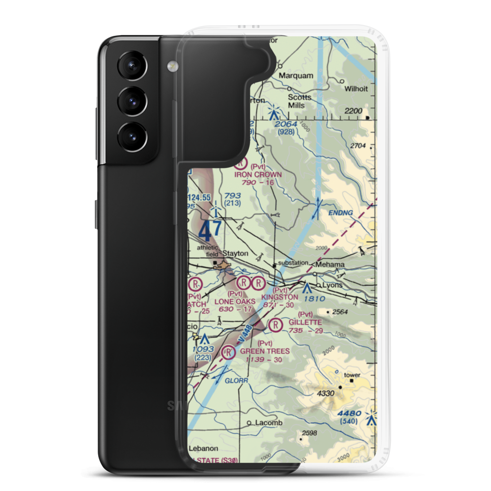 Basl Hill Farms Airport (7OR2) VFR Sectional Samsung Case Samsung Galaxy S21 Plus model shown