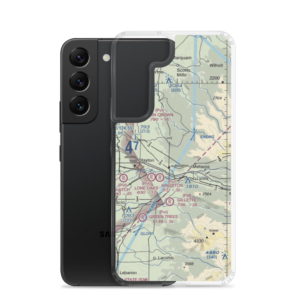 Basl Hill Farms Airport (7OR2) VFR Sectional Samsung Case Samsung Galaxy S22 model shown