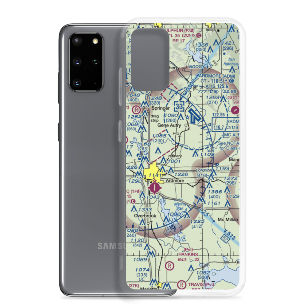 Bass Aero Airport (OK17) VFR Sectional Samsung Case Samsung Galaxy S20 Plus model shown