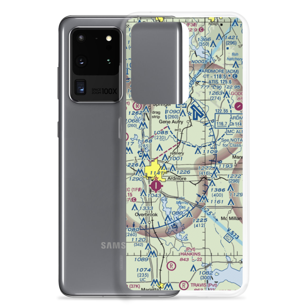 Bass Aero Airport (OK17) VFR Sectional Samsung Case Samsung Galaxy S20 Ultra model shown
