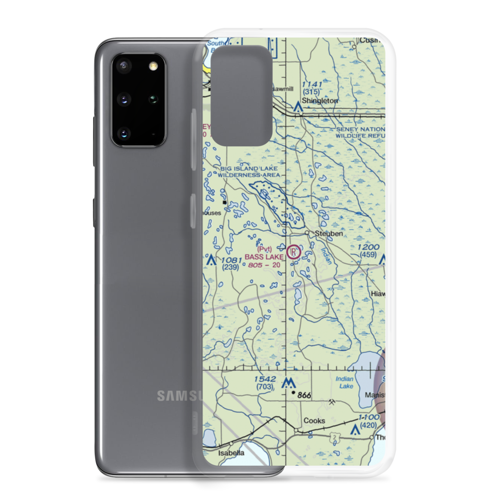 Bass Lake Airport (8MI7) VFR Sectional Samsung Case Samsung Galaxy S20 Plus model shown