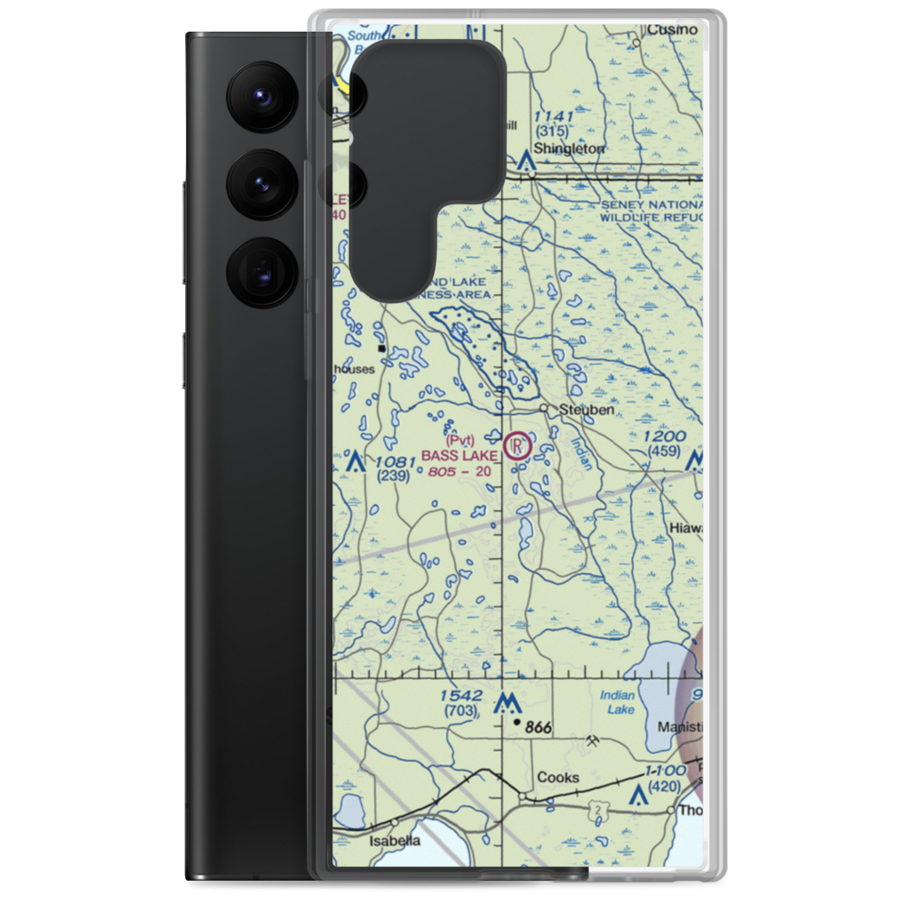 Bass Lake Airport (8MI7) VFR Sectional Samsung Case Samsung Galaxy S22 Ultra model shown