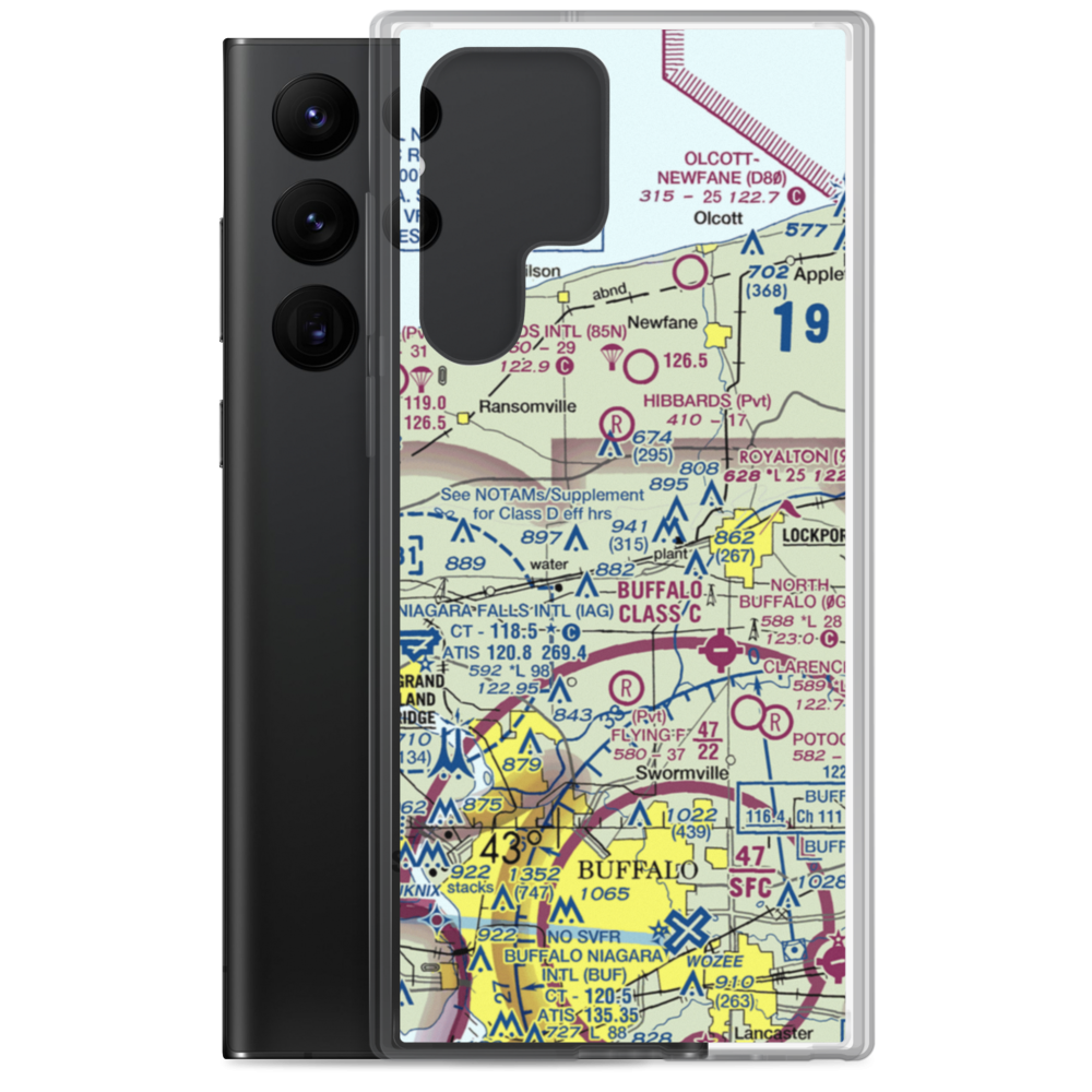 Bassett Field (61NY) VFR Sectional Samsung Case Samsung Galaxy S22 Ultra model shown